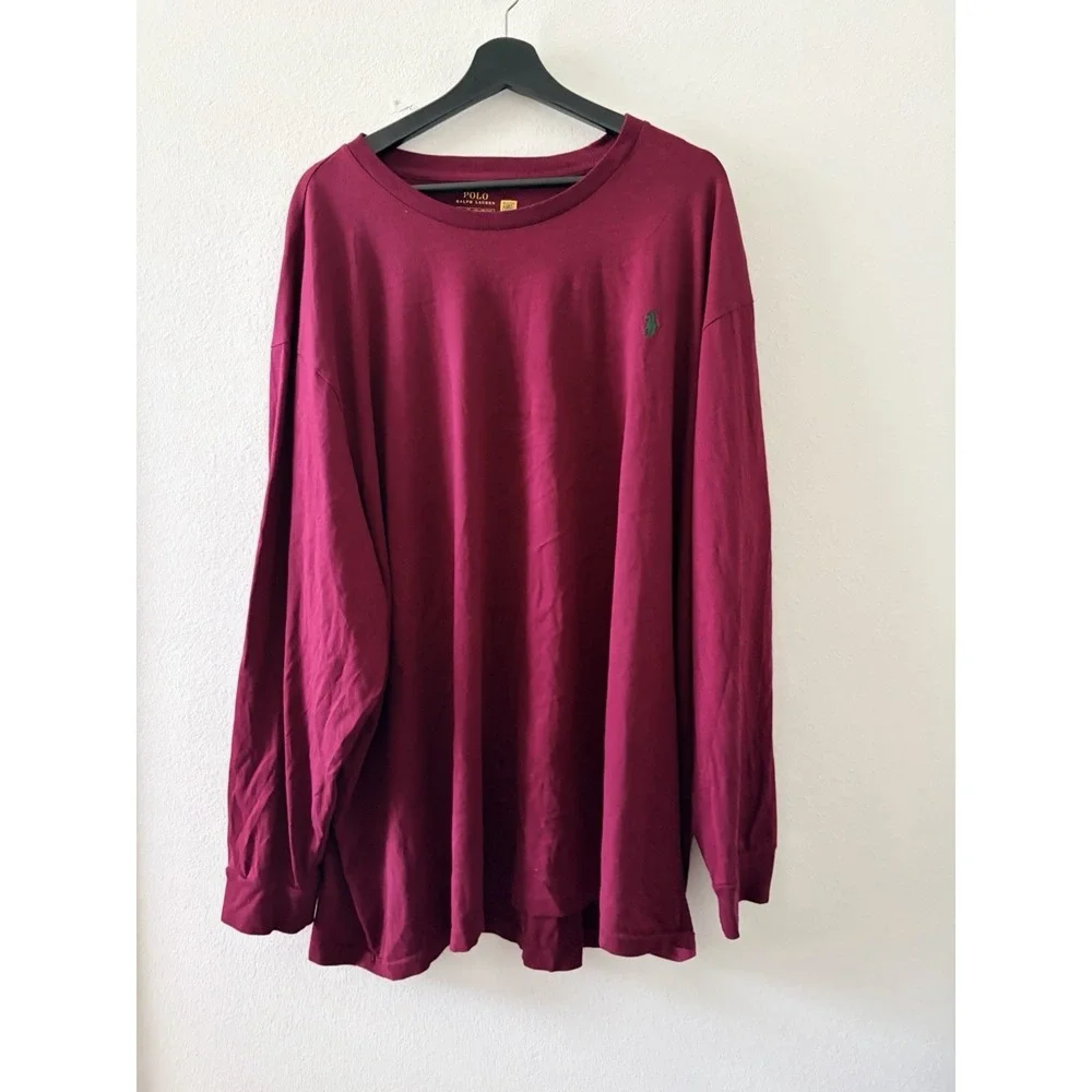 Polo Ralph Lauren Men's Long Sleeve T-Shirt Burgundy Size 4XL